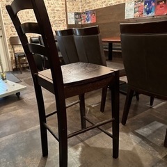 10/31引渡し締切本日！カウンターチェア 2脚まとめ売り！ 椅子 ハイチェア おしゃれ 欧風 茶 ブラウンの画像