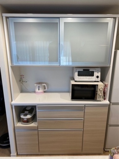 【美品】松田家具・食器棚・キッチンボード・木目調