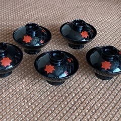 蓋つきの汁椀5個
