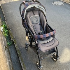 ピジョン　Ａ型ベビーカー　ランフィ　アジュールストライプ　おまけ付き