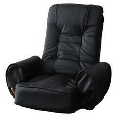 H座椅子【ラヴァンス／ブラック(PVC)色】②座椅子 サイドポケ...