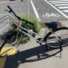 【リサイクルショップどりーむ鹿大前店】No.1118　自転車　ママチャリ　27インチ　白色　LEDライト付き　カゴ付き　鍵付き