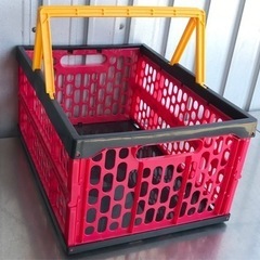 コメリ◇取手付折畳コンテナ◇折りたたみメッシュバスケット◇耐荷重4kg◇キャンプやアウトドアにも◇K922の画像