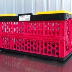 コメリ◇取手付折畳コンテナ◇折りたたみメッシュバスケット◇耐荷重4kg◇キャンプやアウトドアにも◇K922の画像