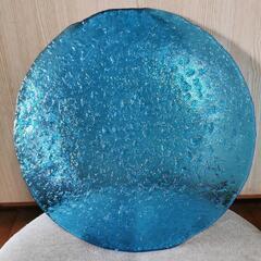 琉球ガラス 青 大皿 2枚の画像