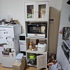 食器棚、レンジ棚 白
