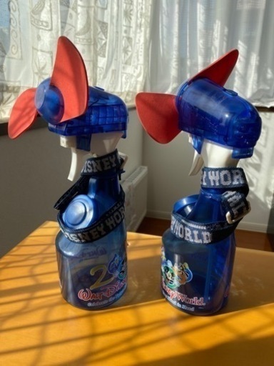 本場アメリカDisney Worldのハンディファン(氷水を入れれるタイプ)中古(2個セットですが1個はサービスとして考えてます\u0026フェルト生地のDisneyのトートバッグ新品をお付けします)