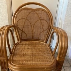 回転　藤の座椅子