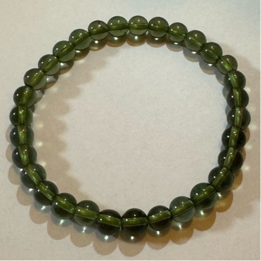 【鑑別書付】モルダバイト　ブレスレット　5.5mm　16cm【高品質】