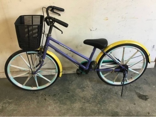 114★岐阜発　△MIYATA SHERBET/自転車/ミヤタ△22インチ/走行確認/プラスチックホイール/ロック付き/現状品　R4.9/14★