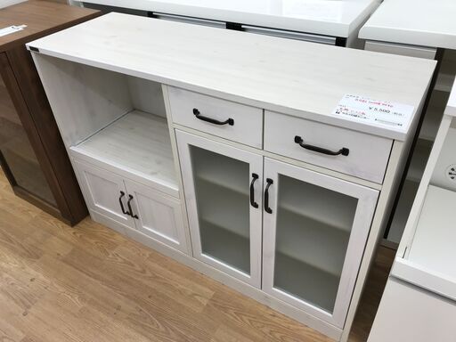 ★ジモティ割あり★ 佐藤産業 キッチンボード ホワイト H82×W118×D40 クリーニング済み KJ3369