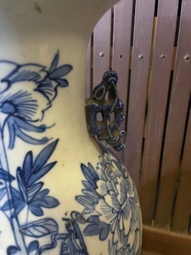 中国 清時代★花瓶 染付 唐物 骨董品 古美術