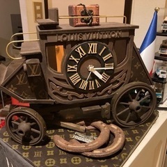 木製馬車時計