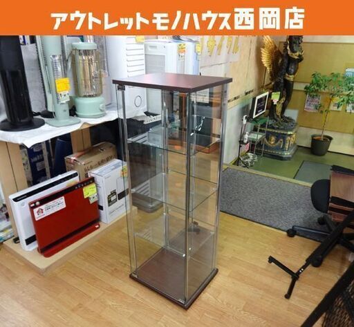 コレクションケース 4段 ガラス 高さ120×幅42.5×奥行36.5㎝ コレクションボード ディスプレイ 右開き 西岡店