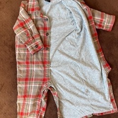 baby Gap 前開き ロンパース チェック 80サイズ の画像
