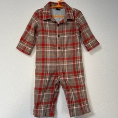 baby Gap 前開き ロンパース チェック 80サイズ 