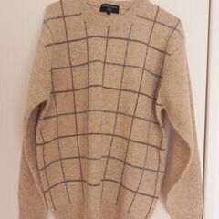 ベージュ　メンズL　セーター　毛１００％【未使用】　男女兼用？　JOHN PEARSE　LONDONの画像