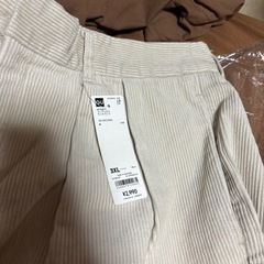 GU コーデュロイワイドパンツ 3XL NATURAL 新品未使用品の画像