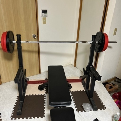 ベンチプレス100キロ　ベンチプレスセーフティバーセット