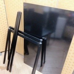 【引取】4Pダイニングセット ガラステーブル ダイニングテーブル 椅子×4脚 DORIS ドリスの画像