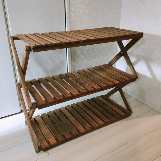 木製3段ラック 棚 キャンプ用