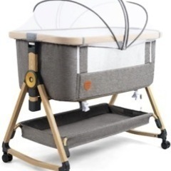 ベビーベッド グレーの画像