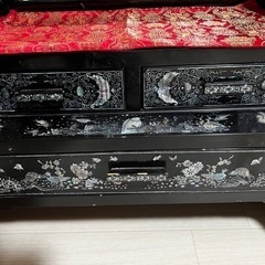 螺鈿三面鏡ドレサ、古典家具、美術品の画像