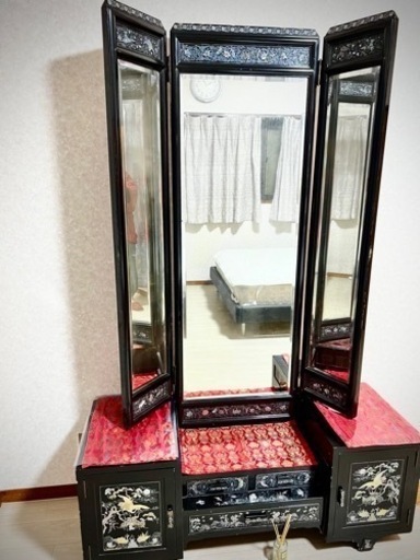 螺鈿三面鏡ドレサ、古典家具、美術品
