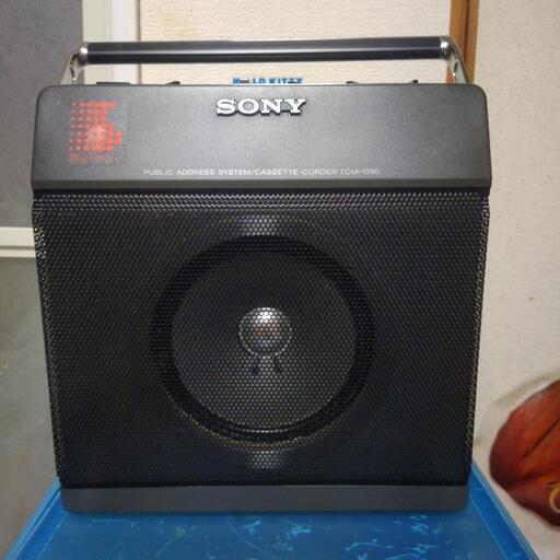 希少名機ソニーポータブルカセットレコーダー TCM-1390 拡声機能を内蔵 出品にあたりベルト交換済み　各グリースアップ済みで安心です。