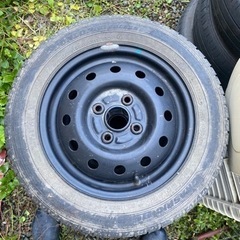 ダンロップ　スタッドレスタイヤ　軽自動車用ホイール　鉄　スチールホイール　黒　4本　まとめ　の画像