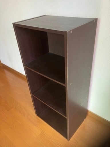 ★カラーボックス（3段・濃こげ茶）「美品」