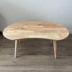 【美品・6ヶ月のみ使用】天然木センターテーブル（ナチュラル木目）...