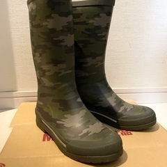レインブーツ　長靴　迷彩柄　22.5cm