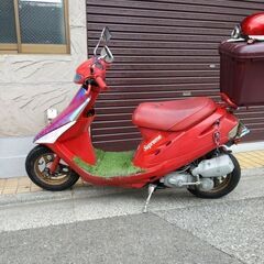 ホンダスーパーディオAF27赤カスタムヶ所多数