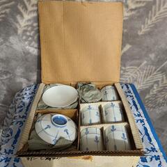 11/28迄　新古品　美品　蓋付 湯呑と茶碗セットの画像