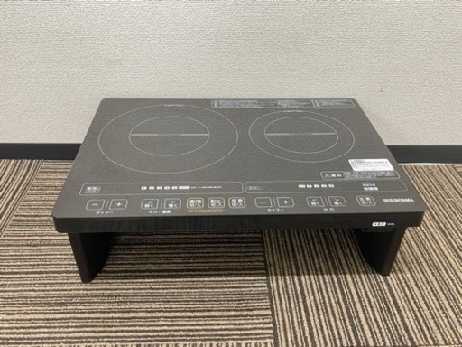激安‼️ アイリスオーヤマ IHC-W2S-B 2口IHクッキングヒーター ブラックN024