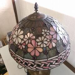 照明 テーブルランプ ステンドグラス アンティーク レトロ ピンク お花