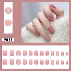 【新品未使用】ネイルチップ ジェルネイル 硬化不要 ネイルシート ラメ グラデーション ピンクの画像