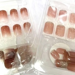 【新品未使用】ネイルチップ ジェルネイル 硬化不要 ネイルシート ラメ グラデーション ピンクの画像