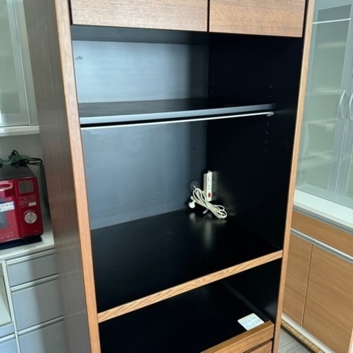 【超美品‼️】定価72,200円 日本製♪ サンモア 70cm幅レンジボード 食器棚 キッチン収納家具 ウォールナット材ダークブラウン♪