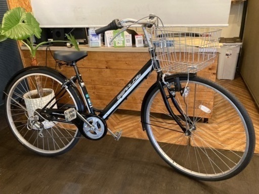 【後輪チューブ・チェーン新品！】6段変速　27インチ自転車　ブラック
