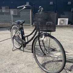ママチャリ自転車26インチ　カゴ＆鍵付き