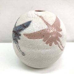 【長期保管品】一輪挿し 岐阜県土岐市 荘山窯三代目 林亮次 工芸品 陶芸 陶器 やきもの 共箱・栞有りの画像