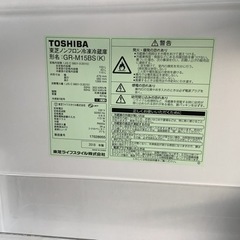 【リサイクルサービス八光】2018年製　東芝　GR-M15BS-K 　冷蔵庫　 [右開きタイプ /2ドア /153L] の画像