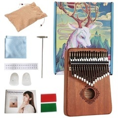 カリンバ 17キー 楽器 17音 楽譜 親指ピアノ 初心者セット プレゼントの画像