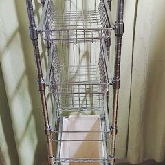 スライドカゴ式★スリム メタルラック スチールラック 棚　の画像