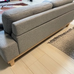 FINE KAGU 2人掛けソファ　150cm（グレー）の画像