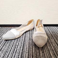 レディース グレードット フラットパンプス バレーシューズ