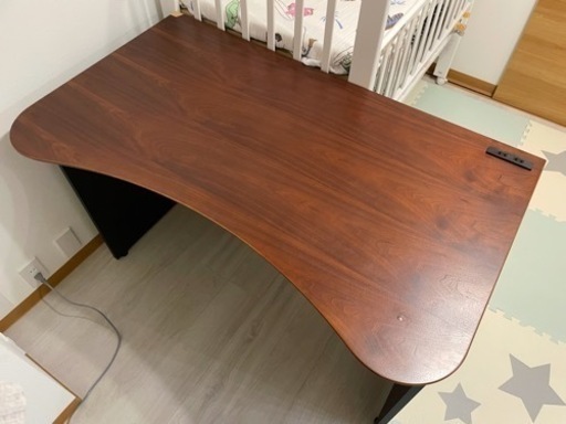 ニトリ デスク 120cm 机 ブラウン コンセント付き