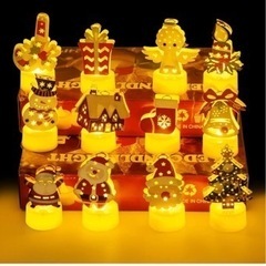 【クリスマスデザイン】LEDキャンドル　ライト　キャンドル　デコレーション　イルミネーション　キャンドルライト　安全　ツリー　サンタの画像